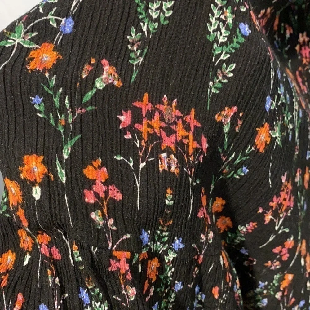 Altar’d State Black Floral Off Shoulder Dress EUC
